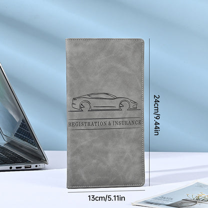 🚗 Car Registration & Insurance Document Holder | Premium PU Leather Organizer