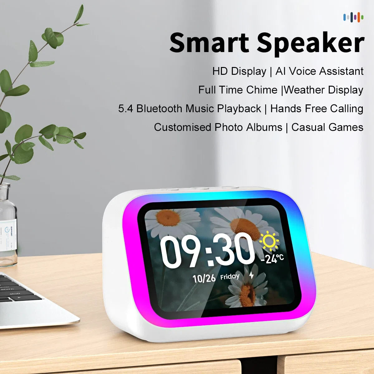AI Screen Display Bluetooth Speaker
