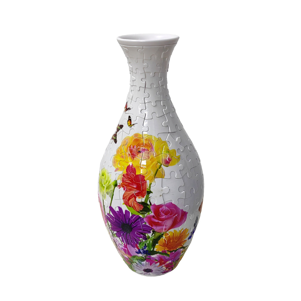 3D Monarch Danaus plexippus And Flowers Series Puzzle Vase - (160 Pieces)