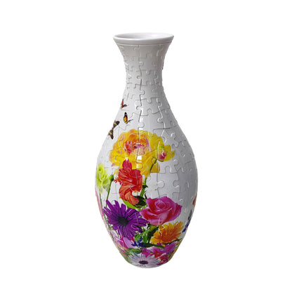 3D Monarch Danaus plexippus And Flowers Series Puzzle Vase - (160 Pieces)