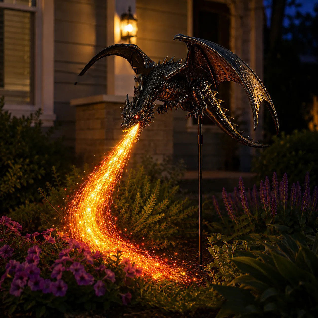 Solar Dragon Fire Garden Light