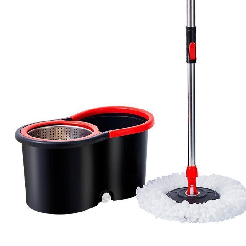 Spin Mop &amp; Bucket System with Detachable Scrub Brush