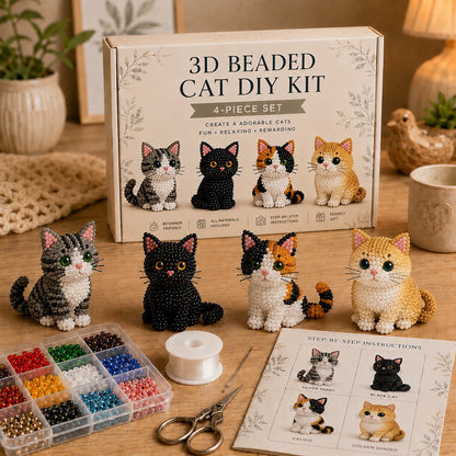 🐱✨ Create Your Own 3D Beaded Christmas Cats | Beginner-Friendly DIY Kit🎁Buy 2 | FREE Shipping