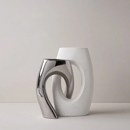 Ceramic Art Vase with High-end Sense, Floral Arrangement Ornament and Vessel