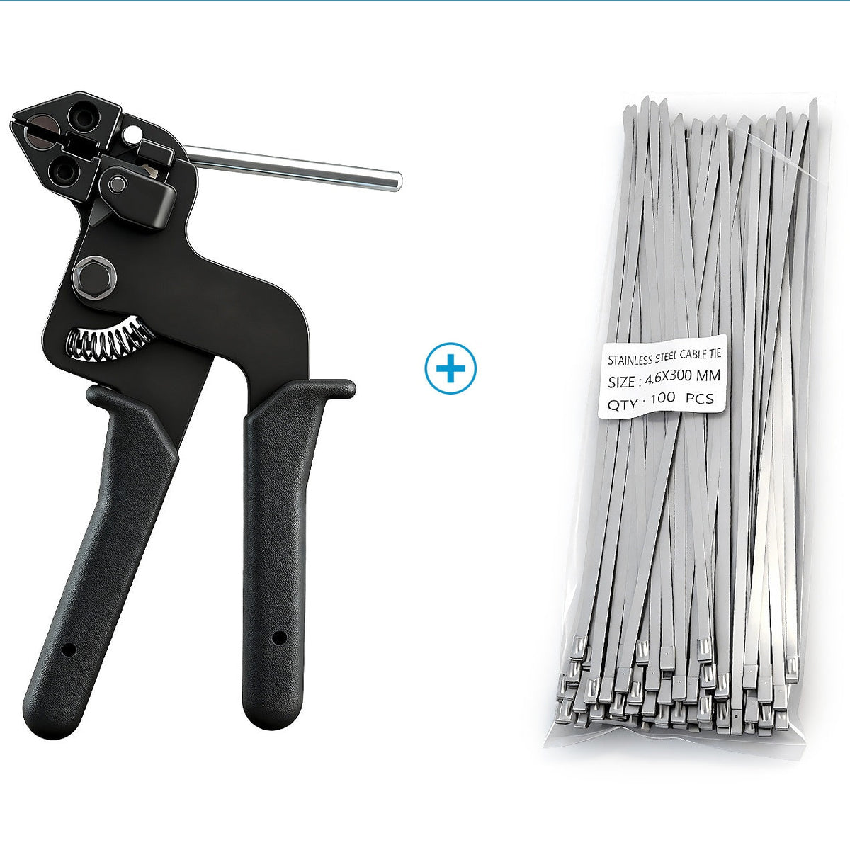 🔥Stainless Steel Cable Tie Gun with Metal Zip Ties
