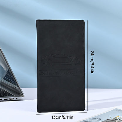🚗 Car Registration & Insurance Document Holder | Premium PU Leather Organizer