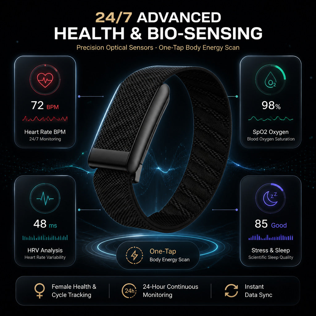 Screen-Free Smart Band – Sleep & Heart Rate Tracking