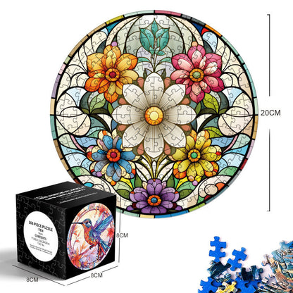 Mini Blue Cardstock Round Puzzle - Creative Toy for Both Adults and Kids