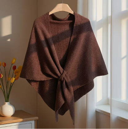 🍂Soft Knit Tie‑Front Shawl｜Versatile Layering Wrap for All Seasons🧣