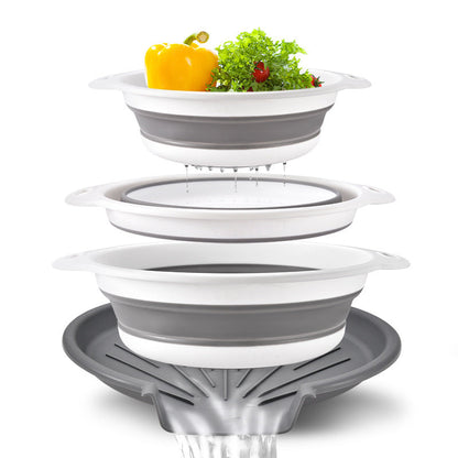 Collapsible Colanders 3-Pack Sturdy Kitchen Strainer Set