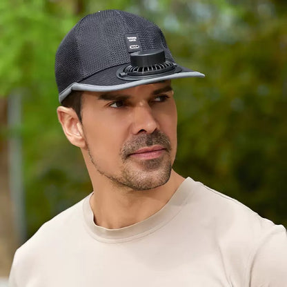 Solar Fan Hat with Wide Brim for Sun Shade