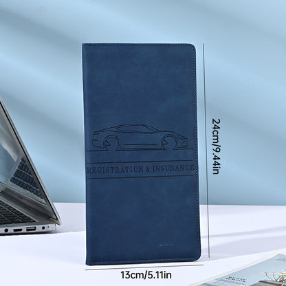 🚗 Car Registration & Insurance Document Holder | Premium PU Leather Organizer