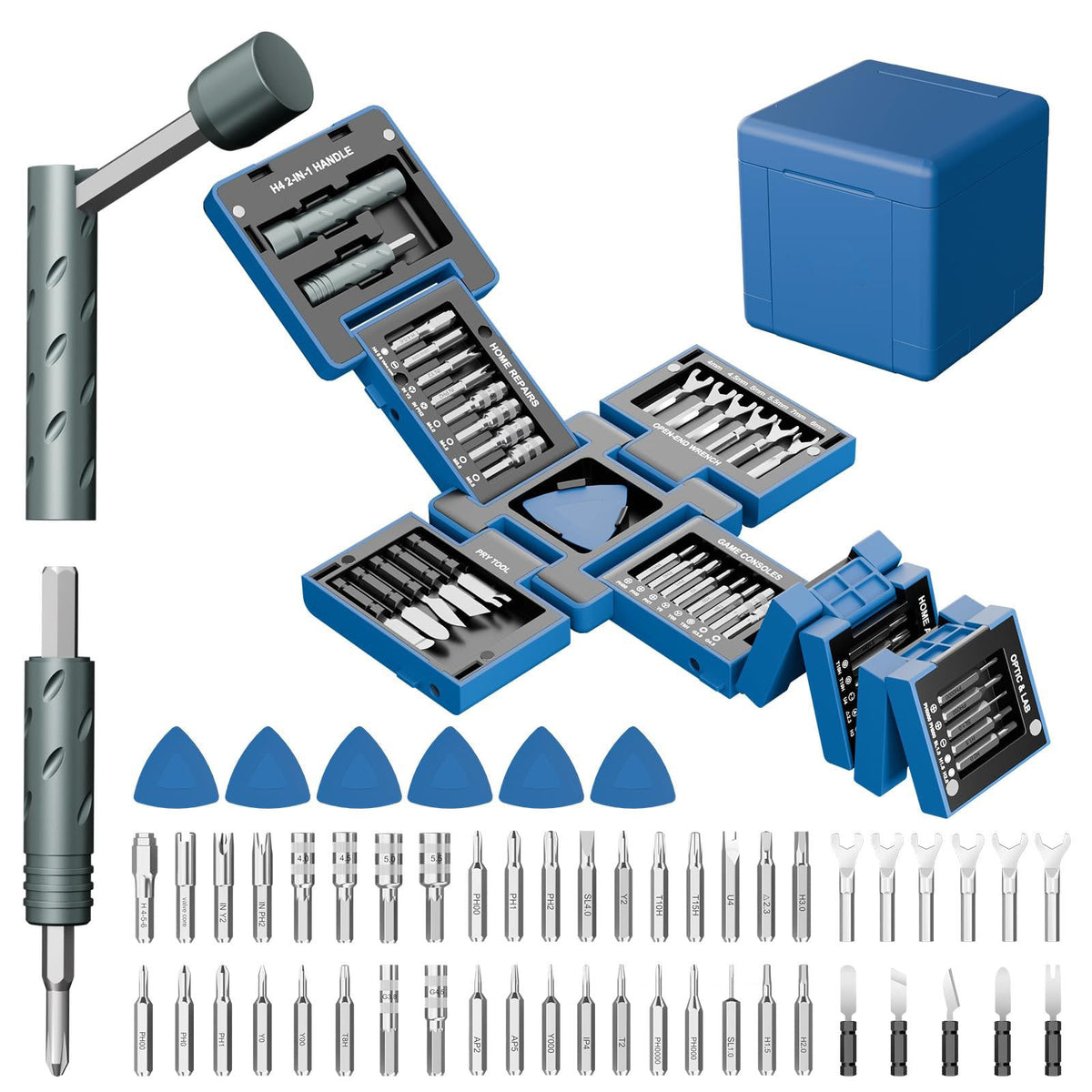 3.15" Compact Transformable Precision Tool Kit – 2-in-1 Torque Handle & Modular Electronics Repair Set