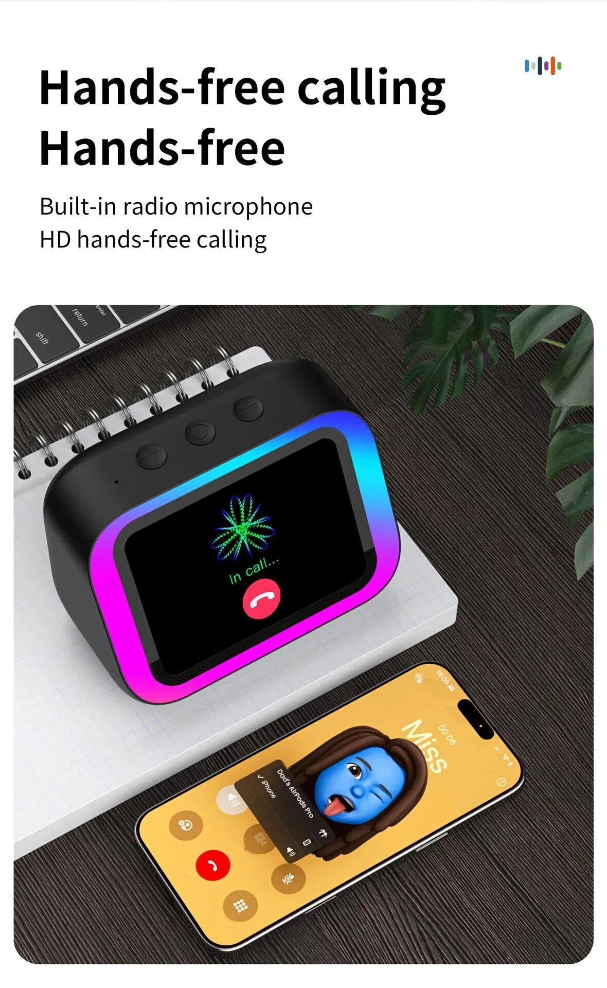 AI Screen Display Bluetooth Speaker