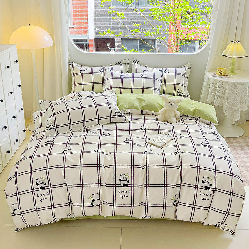 🌸 Sleep in Bloom，100% pure cotton four-piece bed sheet and quilt cover set