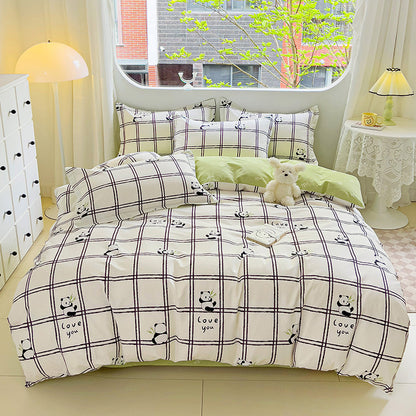 🌸 Sleep in Bloom，100% pure cotton four-piece bed sheet and quilt cover set