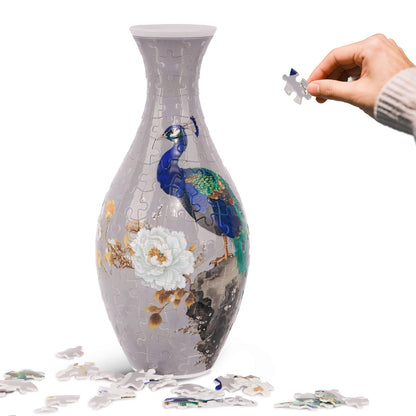 3D Monarch Danaus plexippus And Flowers Series Puzzle Vase - (160 Pieces)