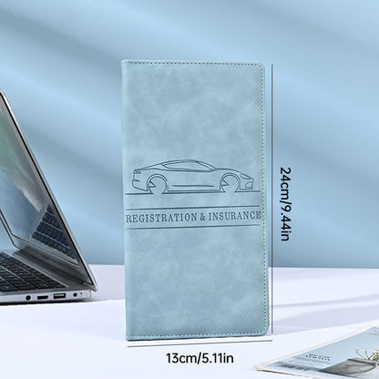 🚗 Car Registration & Insurance Document Holder | Premium PU Leather Organizer