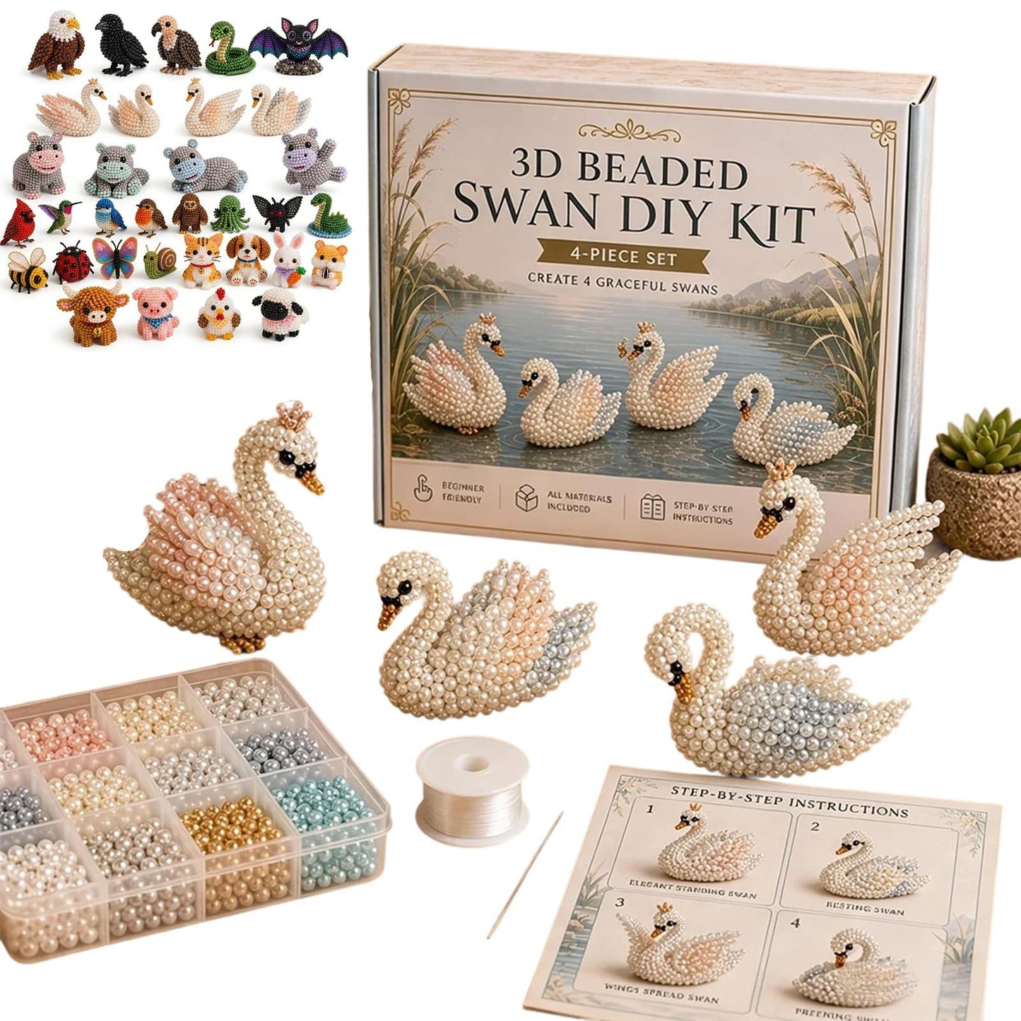 🐱✨ Create Your Own 3D Beaded Christmas Cats | Beginner-Friendly DIY Kit🎁Buy 2 | FREE Shipping