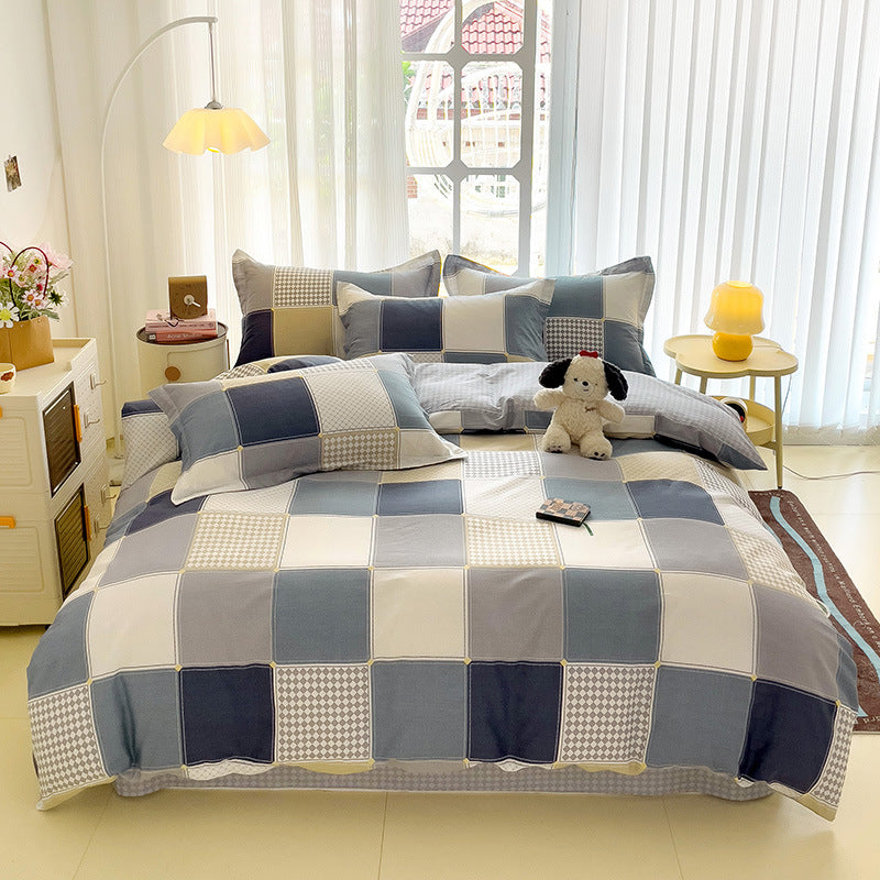 🌸 Sleep in Bloom，100% pure cotton four-piece bed sheet and quilt cover set