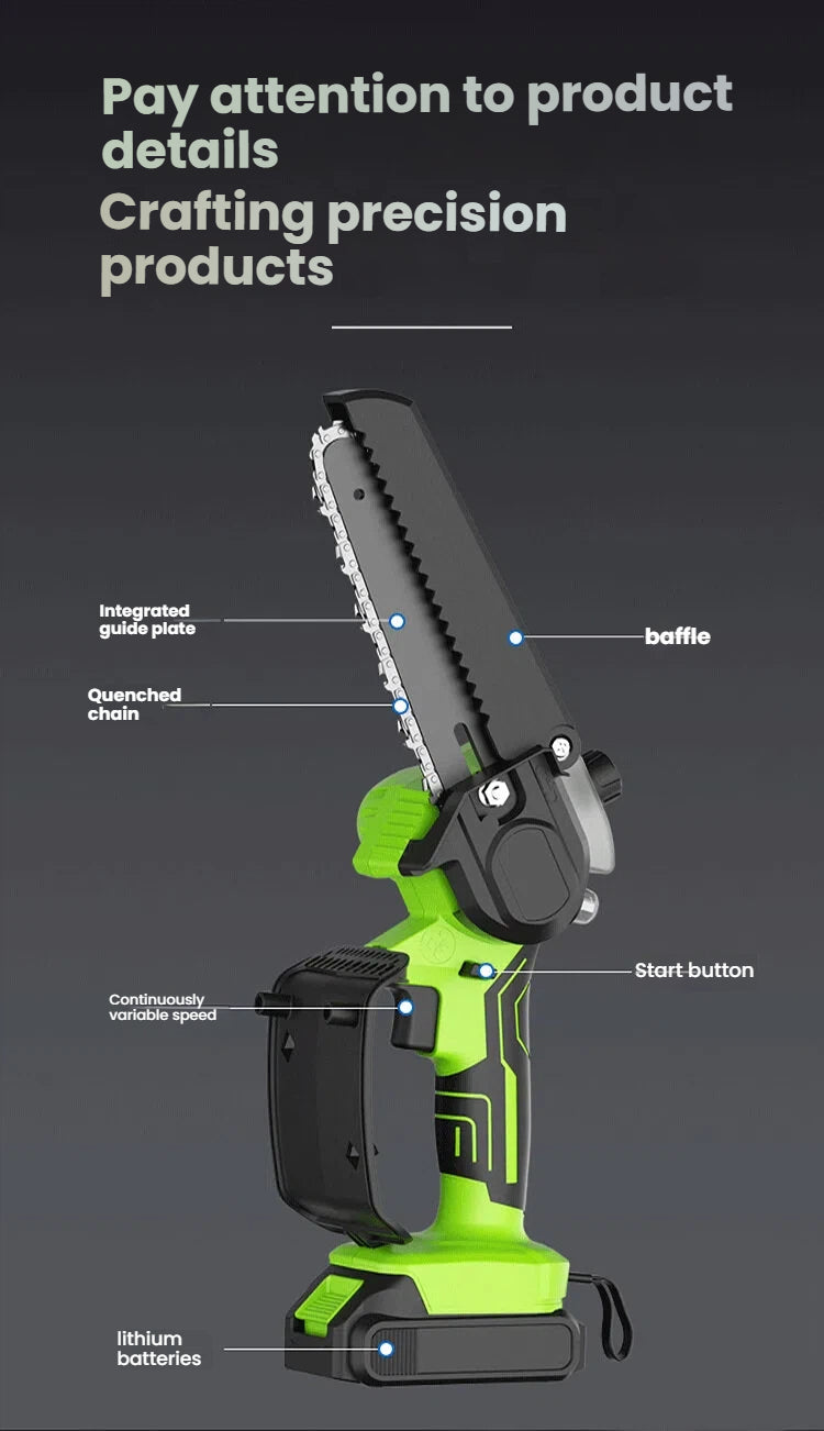⚡ Mini Cordless Chainsaw – From $89.99 | 21V One-Handed Pruning Saw | 4,500 RPM Pure Copper Motor 🌿