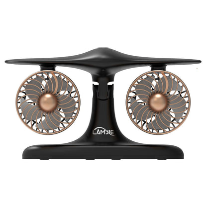 Desktop TwinFan - Compact Double Turbine Desk Fan with RGB Ambient Light for Office & Study