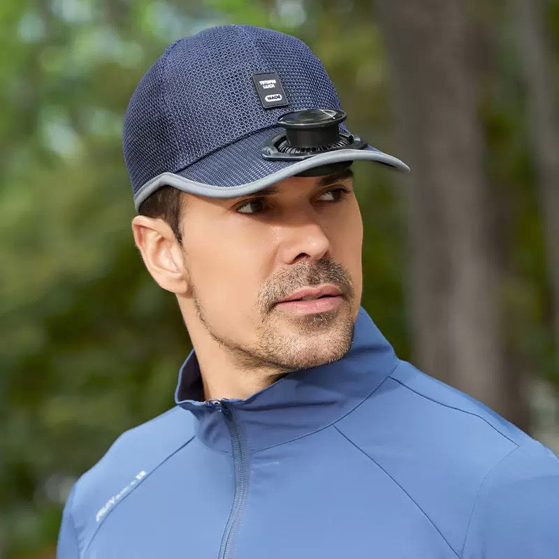 Solar Fan Hat with Wide Brim for Sun Shade