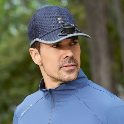Solar Fan Hat with Wide Brim for Sun Shade