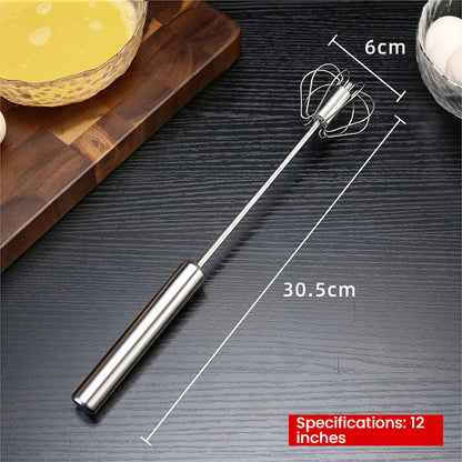 🥄✨ Stainless Steel Hand-Push Rotary Whisk – Effortless Mixing in Seconds!