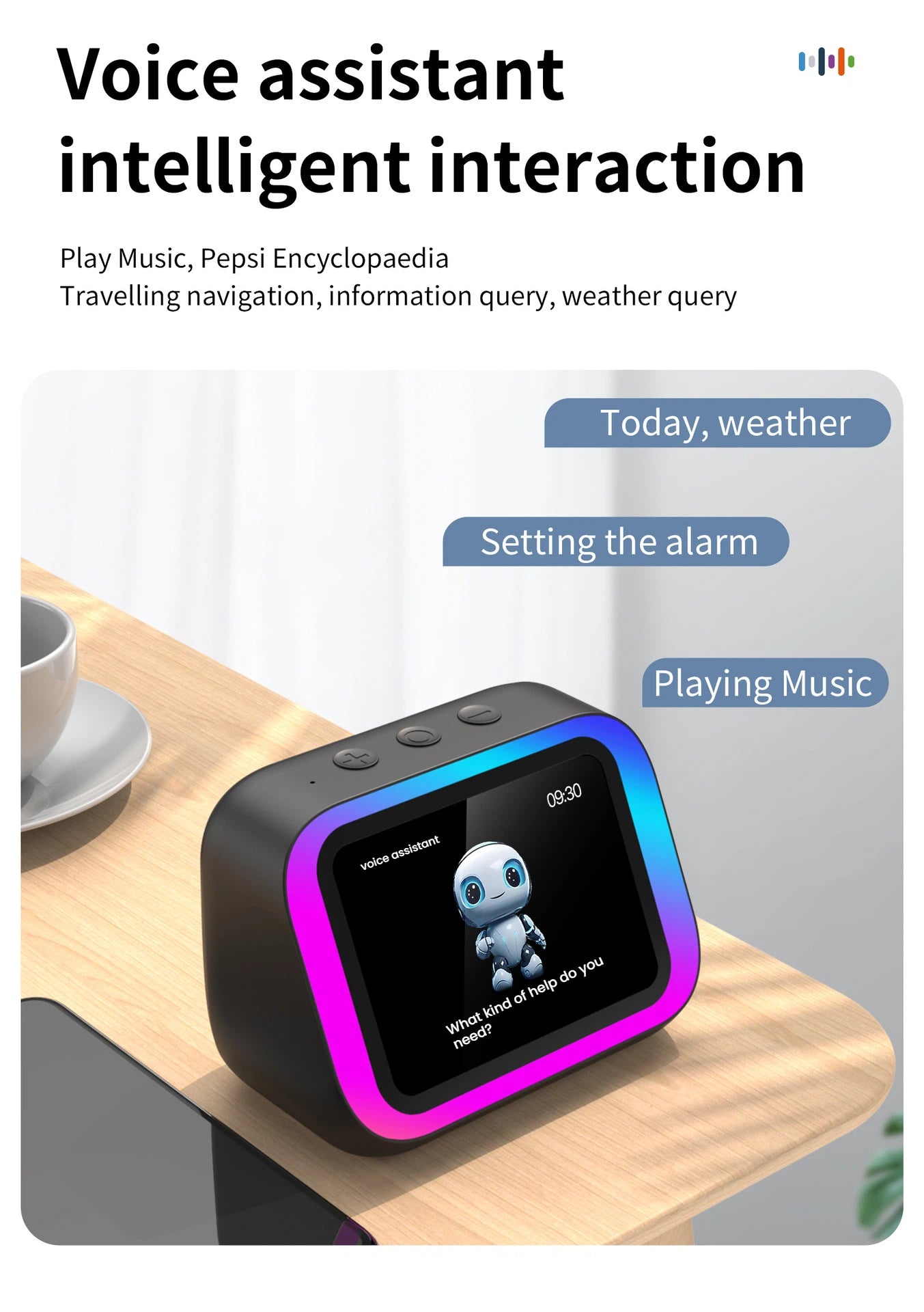 AI Screen Display Bluetooth Speaker