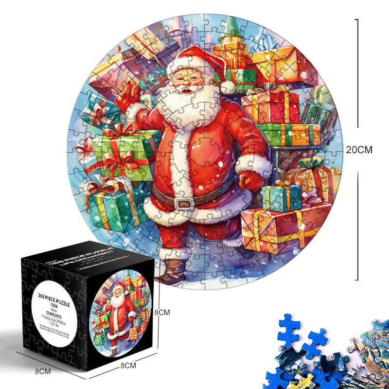 Mini Blue Cardstock Round Puzzle - Creative Toy for Both Adults and Kids