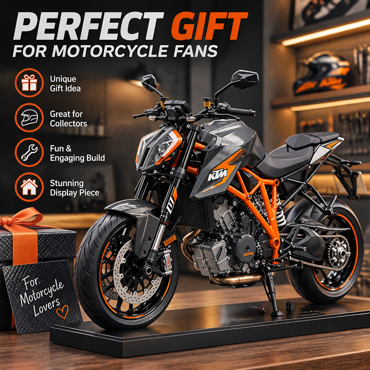 🔥HOT SALE 50%🏍️ Motorcycle Model Kit – 1:6 Scale DIY Assembly & Fuel-Powered Engine