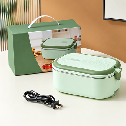 Portable Electric Heated Lunch Box Water-Free Food Warmer