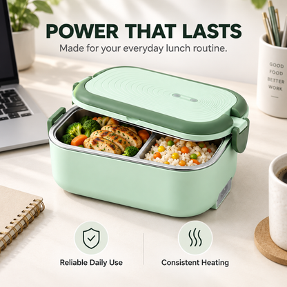 Portable Electric Heated Lunch Box Water-Free Food Warmer