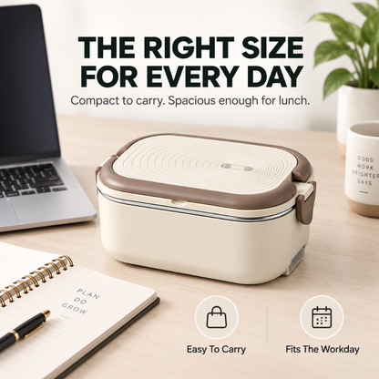 Portable Electric Heated Lunch Box Water-Free Food Warmer