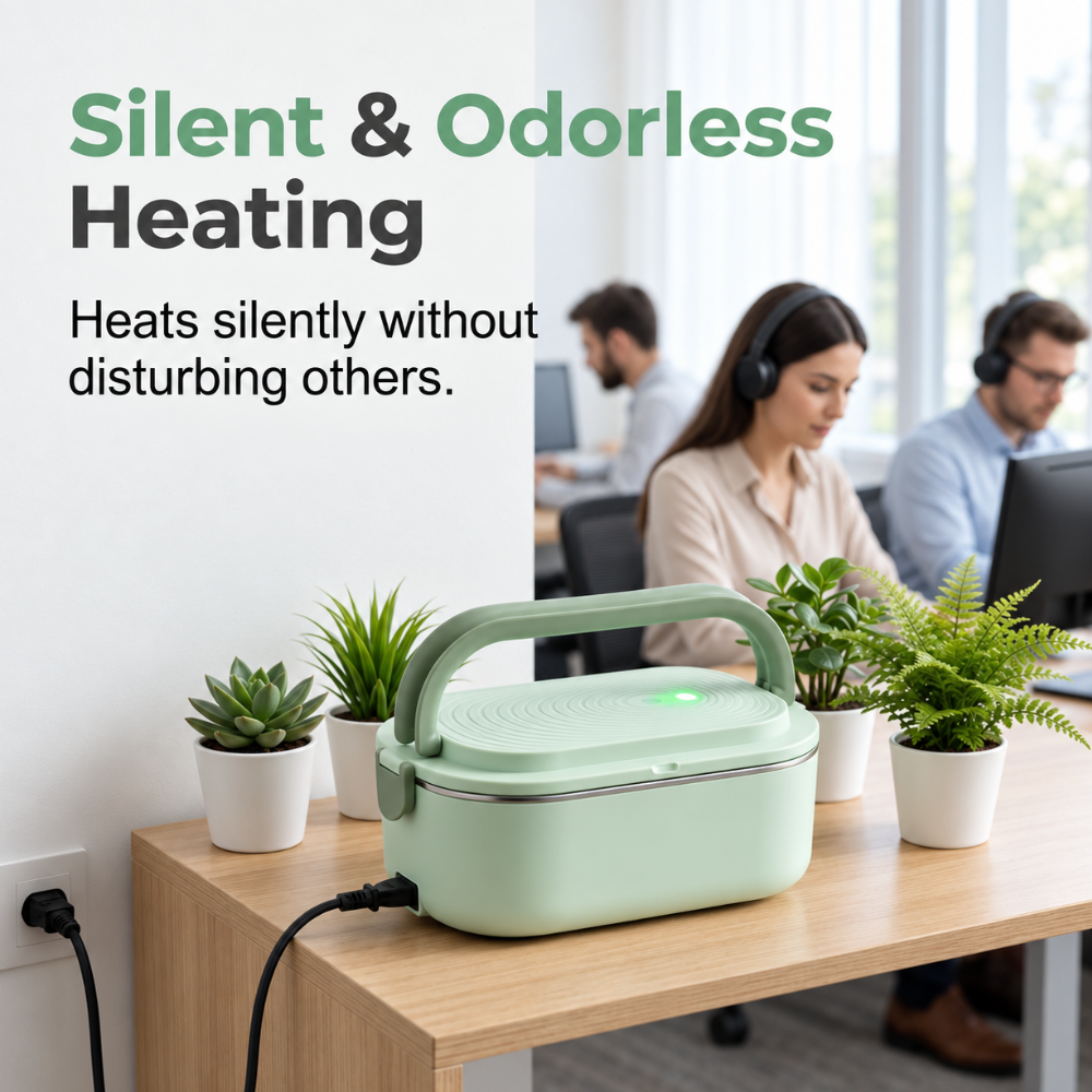 Portable Electric Heated Lunch Box Water-Free Food Warmer
