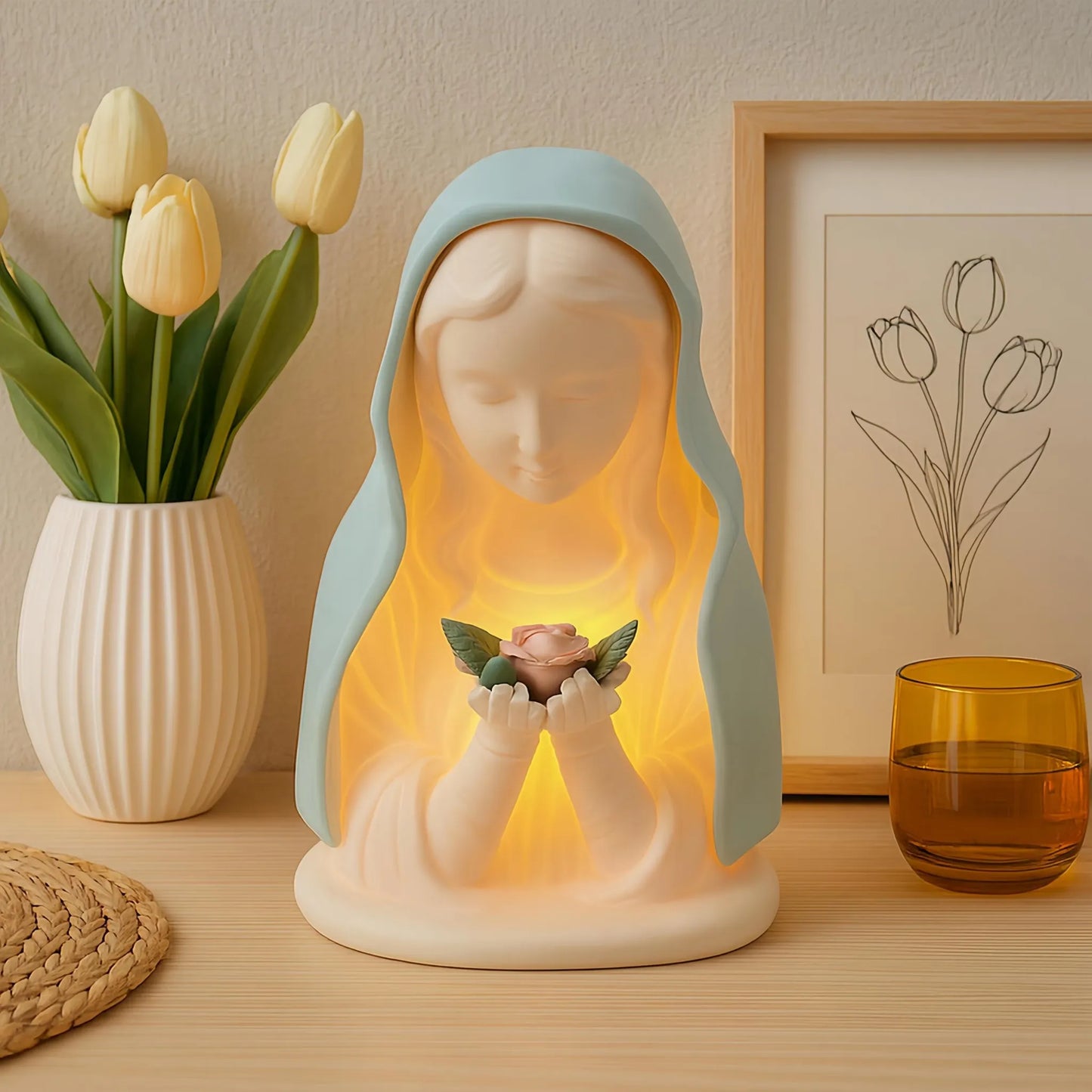 ✝️ Handmade Resin Virgin Mary Night Light – 41% OFF | A Gentle Glow of Peace & Protection 🧡🌙