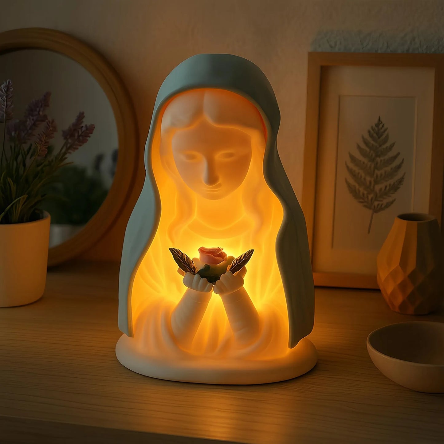 ✝️ Handmade Resin Virgin Mary Night Light – 41% OFF | A Gentle Glow of Peace & Protection 🧡🌙