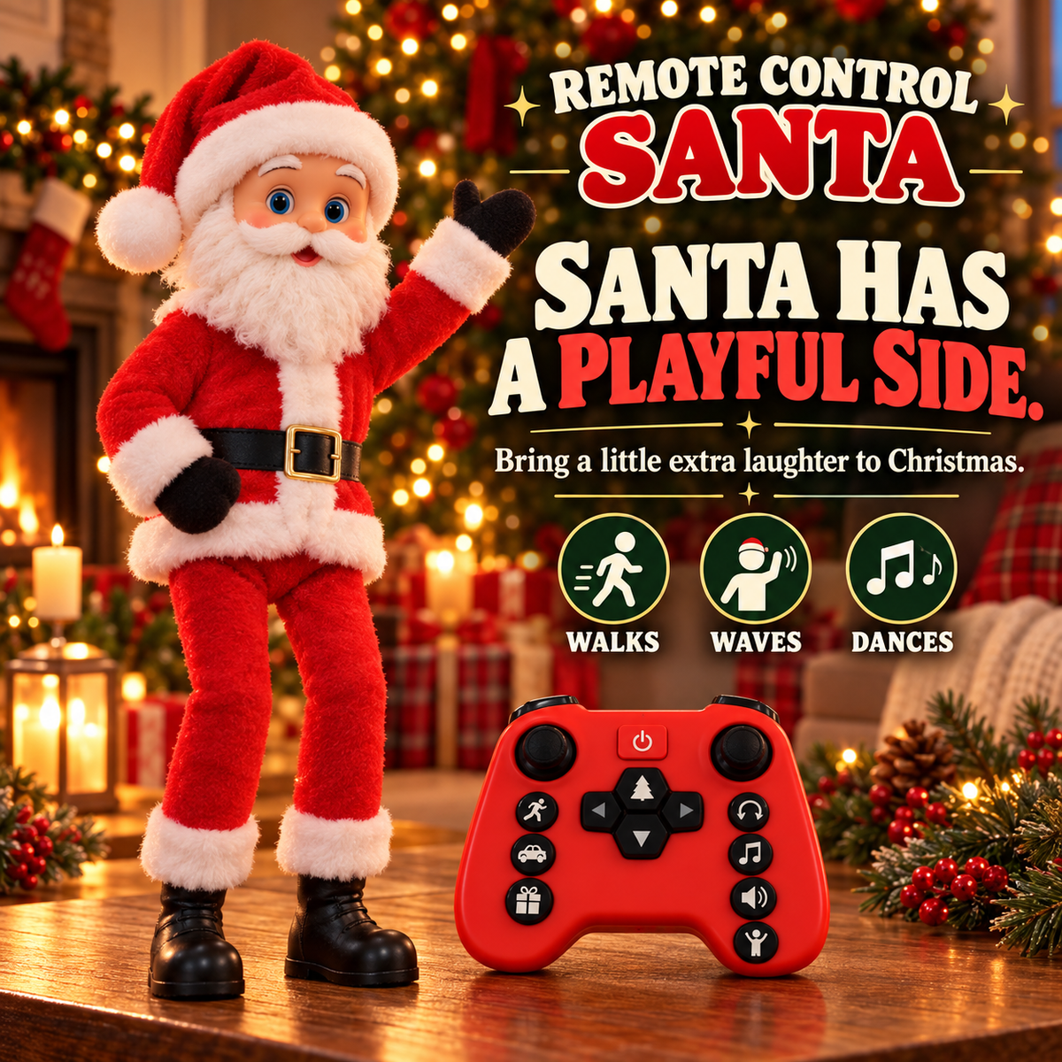🎅 Remote-Control Santa Claus 🎄 Dancing, Waving & Walking Christmas Fun