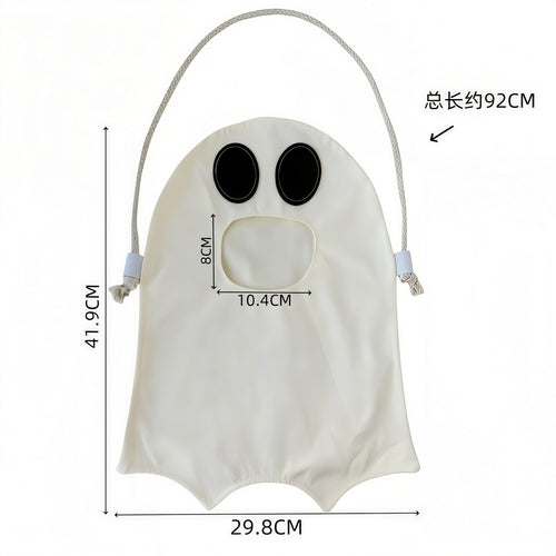 👻 DIY Halloween Ghost Candy Bag | Interactive Feed-Mouth Trick-or-Treat Bucket for Kids 🍬✨
