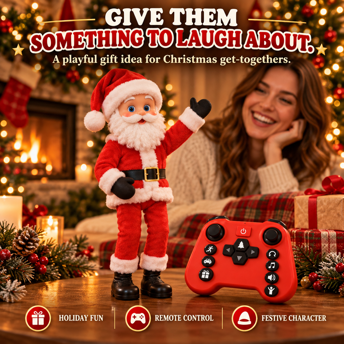 🎅 Remote-Control Santa Claus 🎄 Dancing, Waving & Walking Christmas Fun