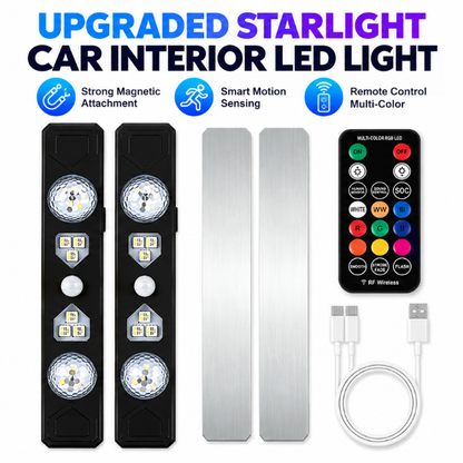 🚗✨ Wireless Car Interior LED Lights – Automatic Sensor Ambient Lighting for Cars, SUVs & Trucks