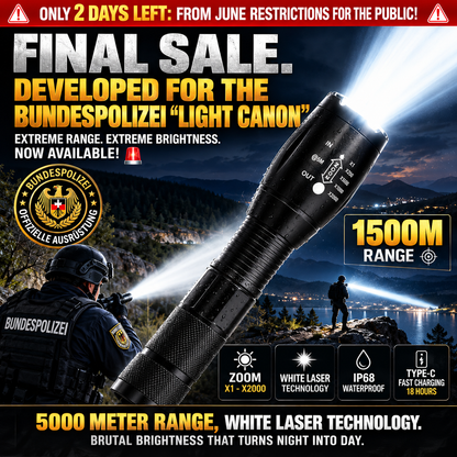 🔦 Rechargeable Tactical High-Lumens Flashlight - Adjustable Zoom & Beam 🔋