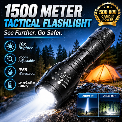 🔦 Rechargeable Tactical High-Lumens Flashlight - Adjustable Zoom & Beam 🔋