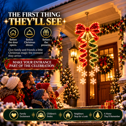 Giant Lighted Christmas Bow Hanging Decoration
