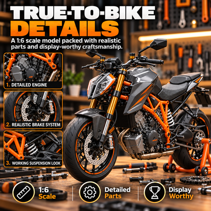 🏍️ Motorcycle Model Kit – 1:6 Scale DIY Assembly & Fuel-Powered Engine