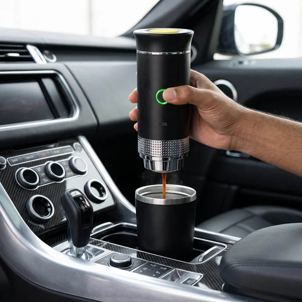 Portable Espresso Coffee Maker – 15-Bar Rechargeable Travel Coffee Machine