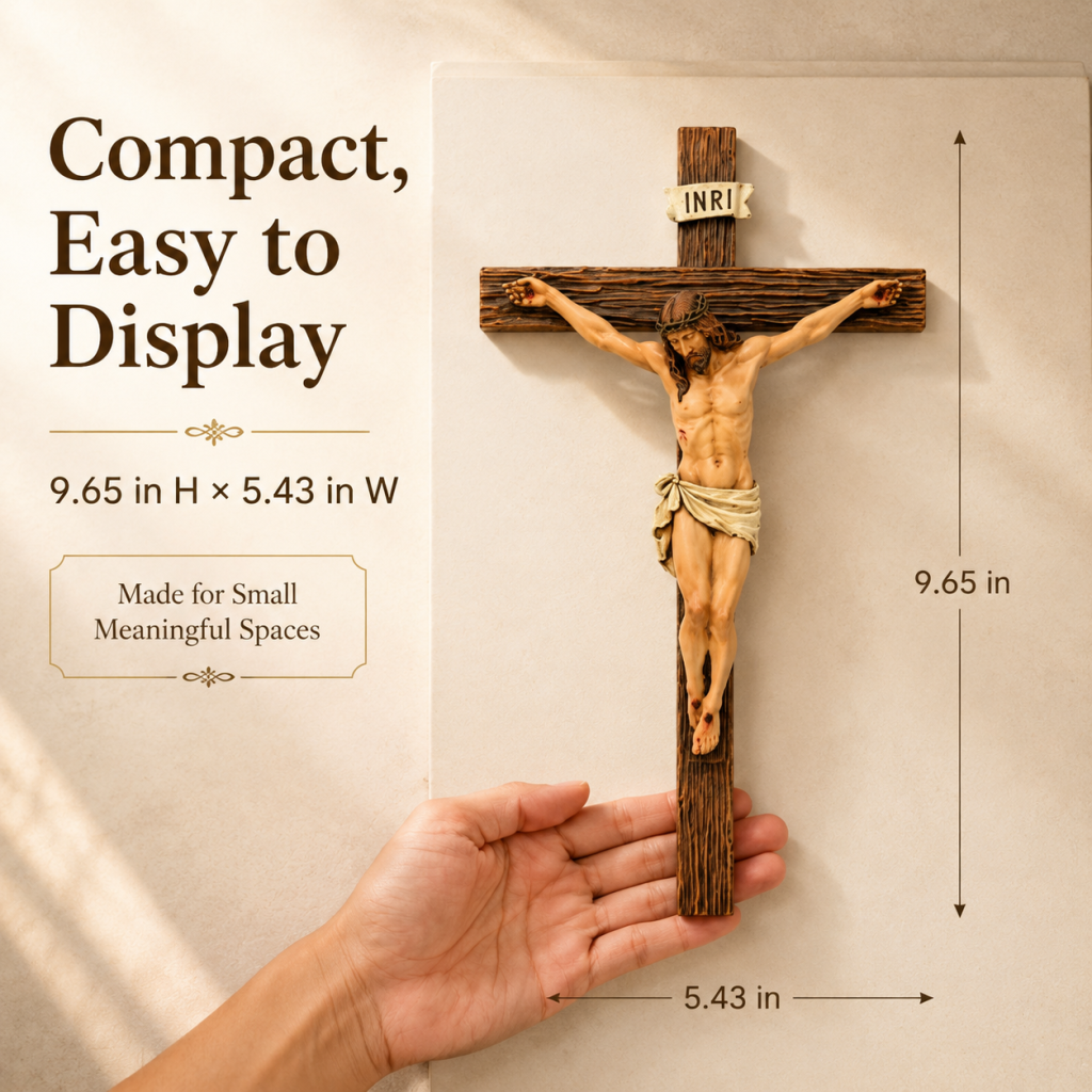 Renaissance Catholic Wall Crucifix 🏡 Resin Jesus Christ Wall Cross
