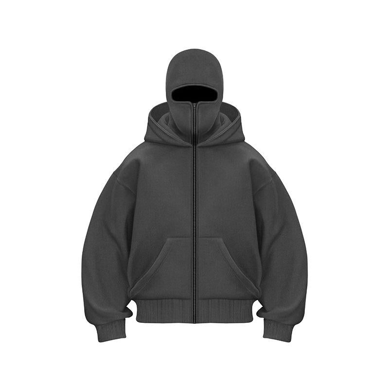 ❄️Men’s Balaclava Zip Hoodie for Winter Sports Streetwear and Cold Weather Training