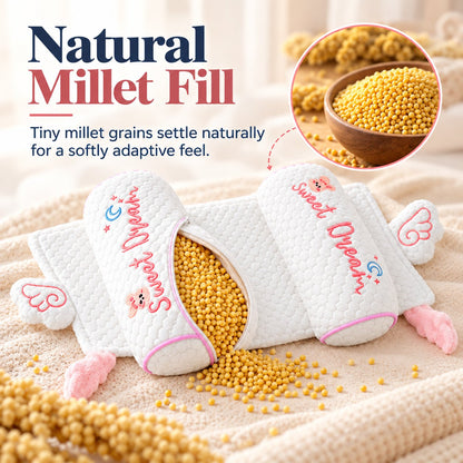 Millet Head-Shaping Pillow for Babies and Toddlers, for Correcting Head Asymmetries in Newborns, Model 06 – Pillow for Side Sleeping with a Removable Insert